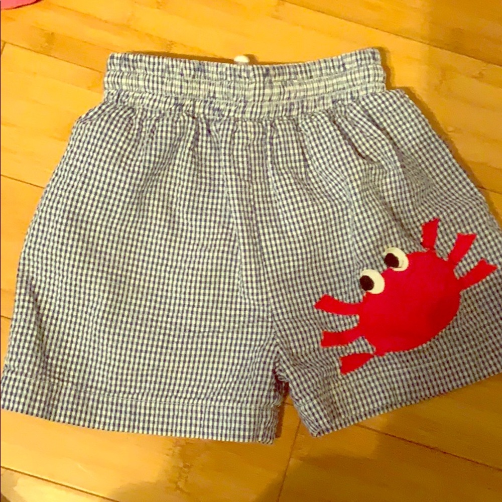 Crab gingham swim trunks 4
